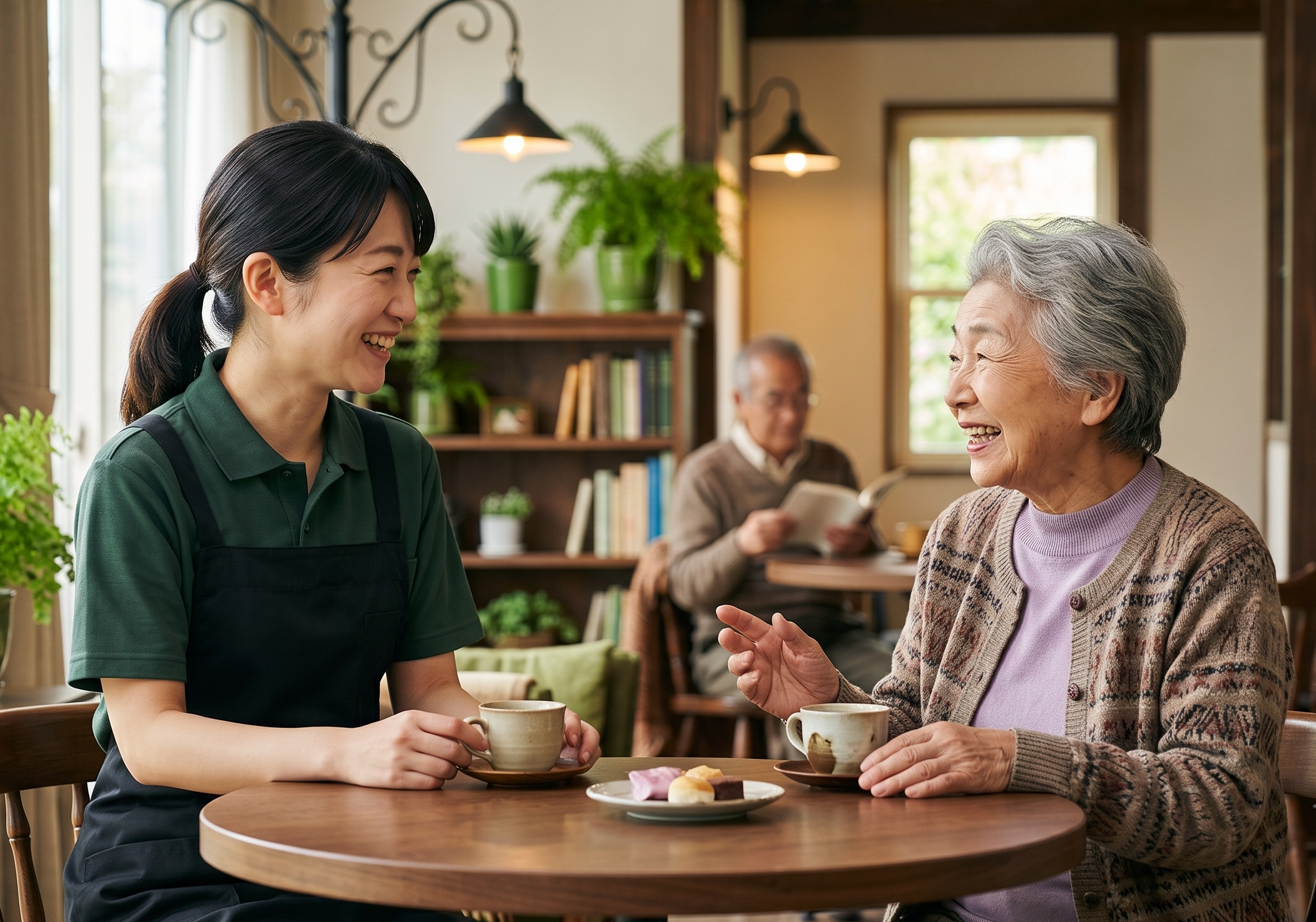 スタッフと利用者の会話の様子
