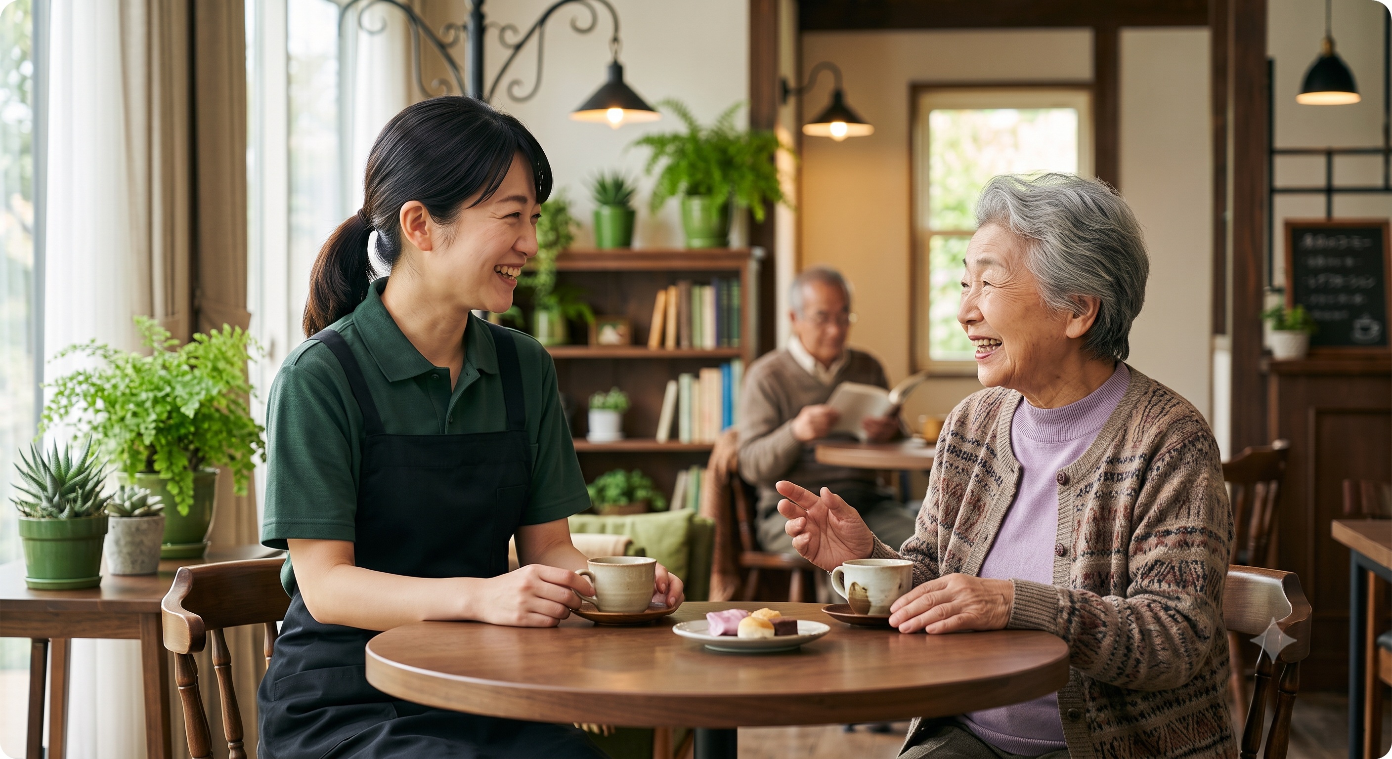 スタッフと利用者の会話の様子